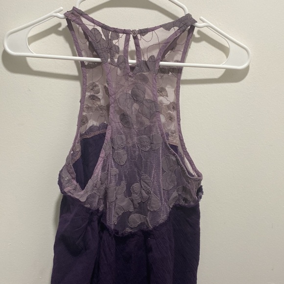 FREE People Purple High Neck Sheer Tunic Boho Flowy Small 🌟 - Picture 4 of 7